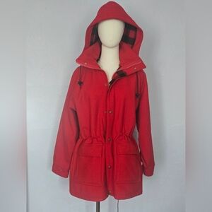 Women's WOOLRICH Vintage 100% Wool Anorak Hooded Coat